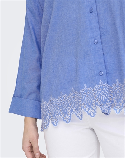 Only - ONLGraces Tulum Emb Skjorte - Blue Bonnet